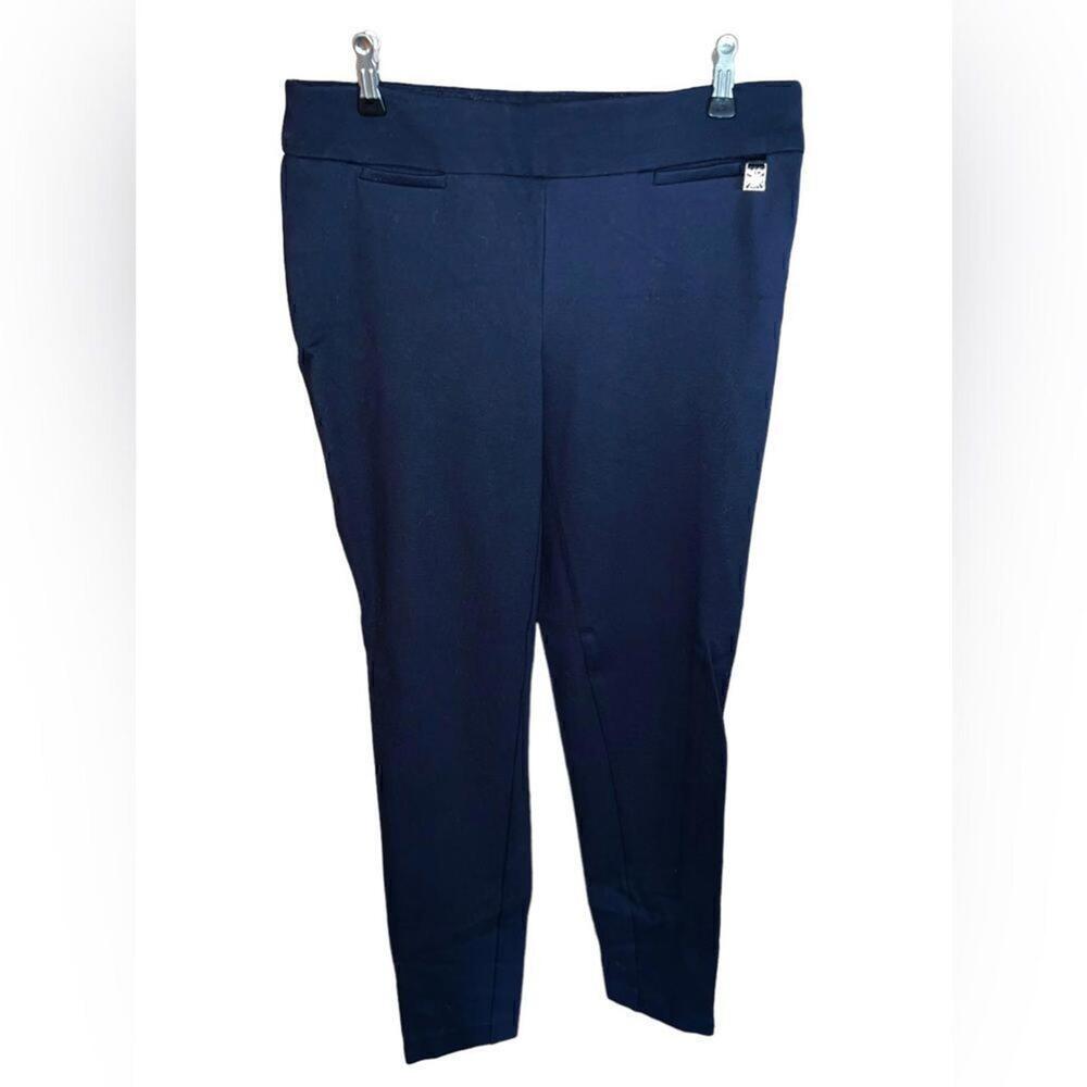 Anne Klein Navy Blue pull on slacks with wide waistband women’s size 6